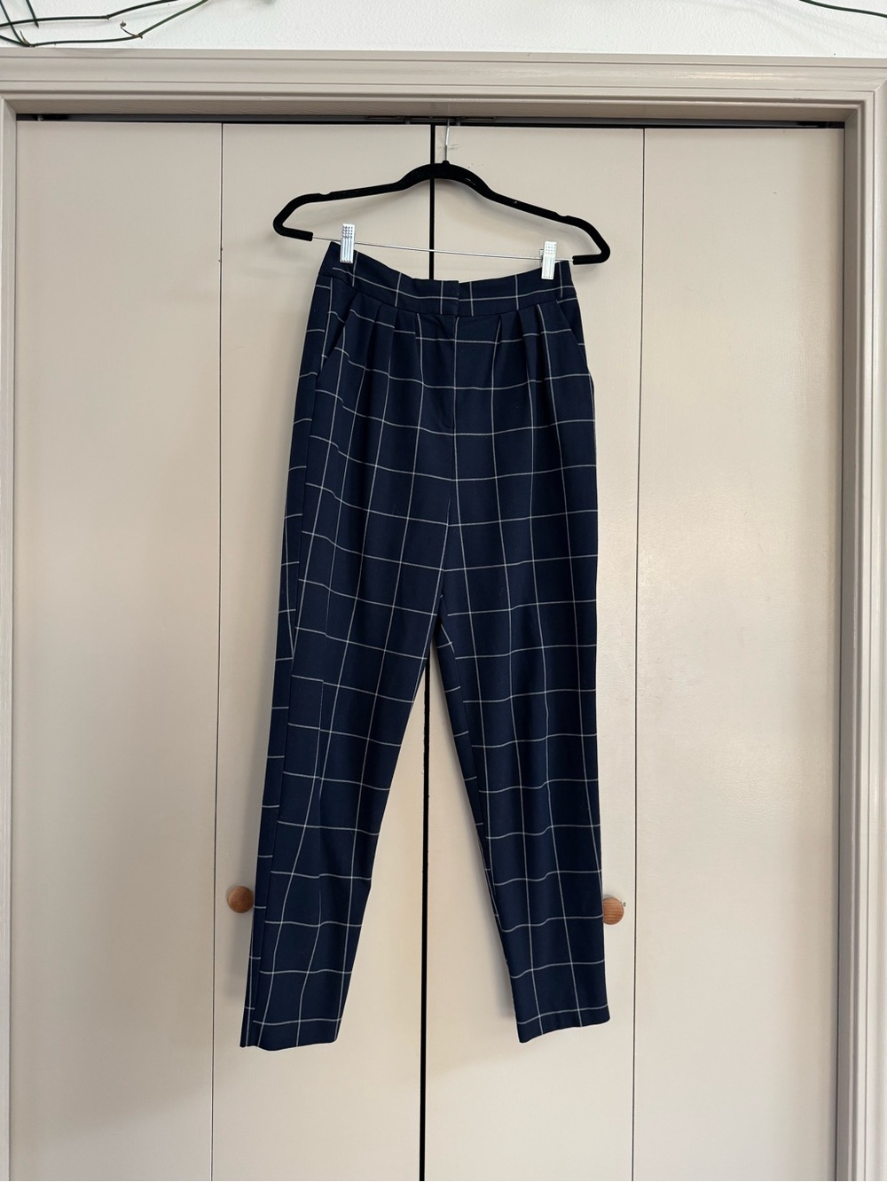 ASOS Navy Windowpane Dress Trousers